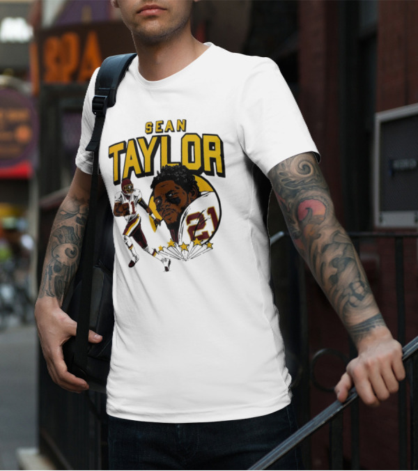 Sean Taylor Washington Commanders Caricature Player Signature T-Shirt