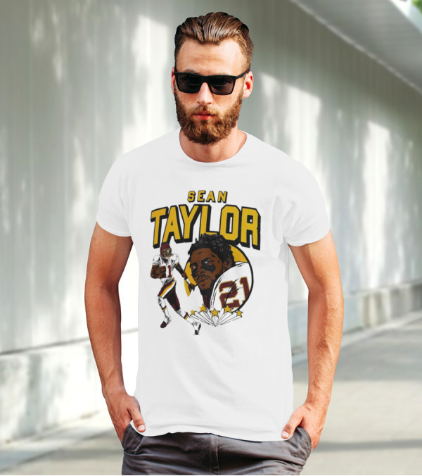 Sean Taylor Washington Commanders Caricature Player Signature T-Shirt