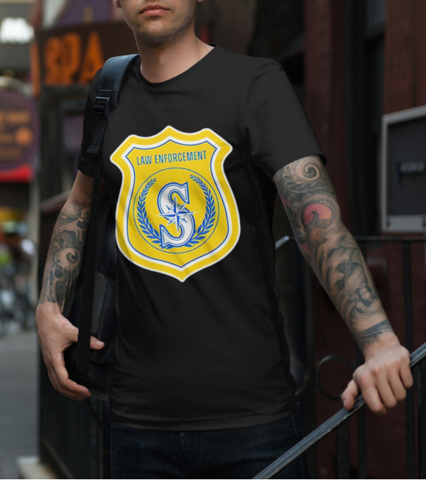 Seattle Mariners Law Enforcement Badge Shield S T-Shirt