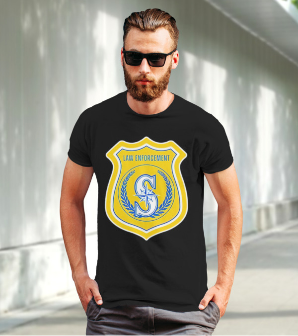 Seattle Mariners Law Enforcement Badge Shield S T-Shirt