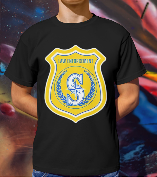 Seattle Mariners Law Enforcement Badge Shield S T-Shirt