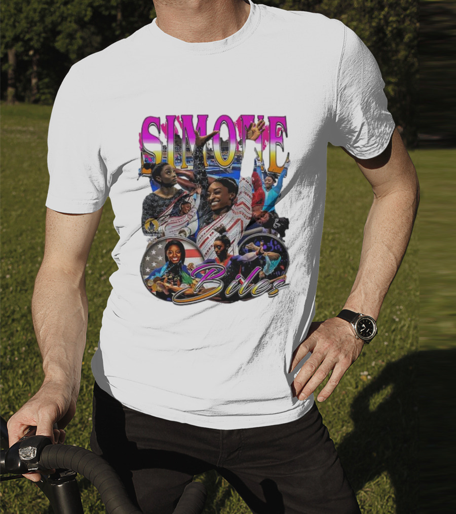 Simone Biles Olympic Champion Retro Collage T-Shirt
