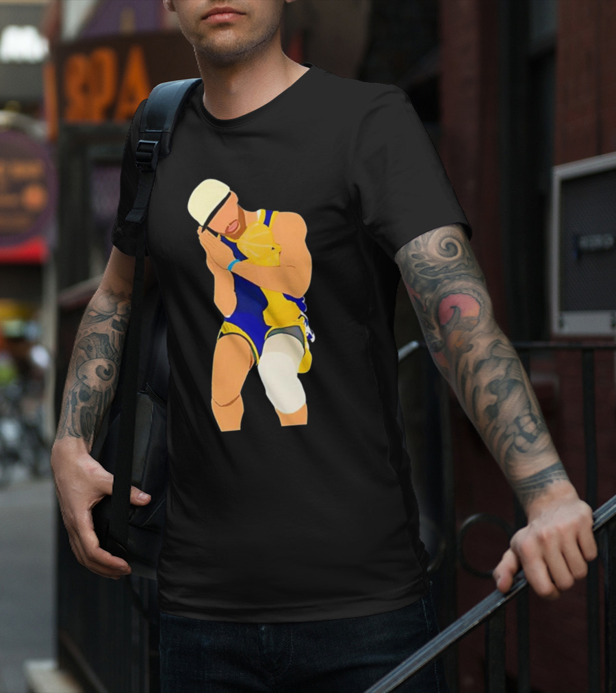 Steph Curry Night Night Basketball Pose With Trophy T-Shirt