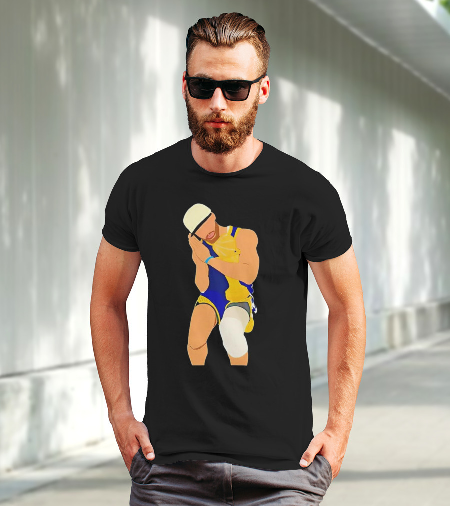 Steph Curry Night Night Basketball Pose With Trophy T-Shirt