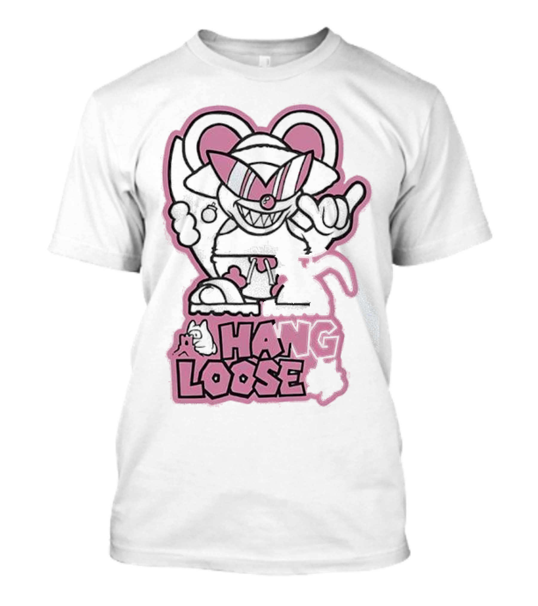 Coneyfest Hang Loose Retro Cartoon Mouse Hand Gesture T-Shirt