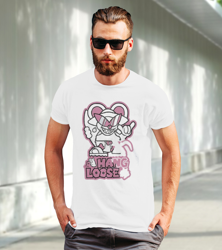 Coneyfest Hang Loose Retro Cartoon Mouse Hand Gesture T-Shirt