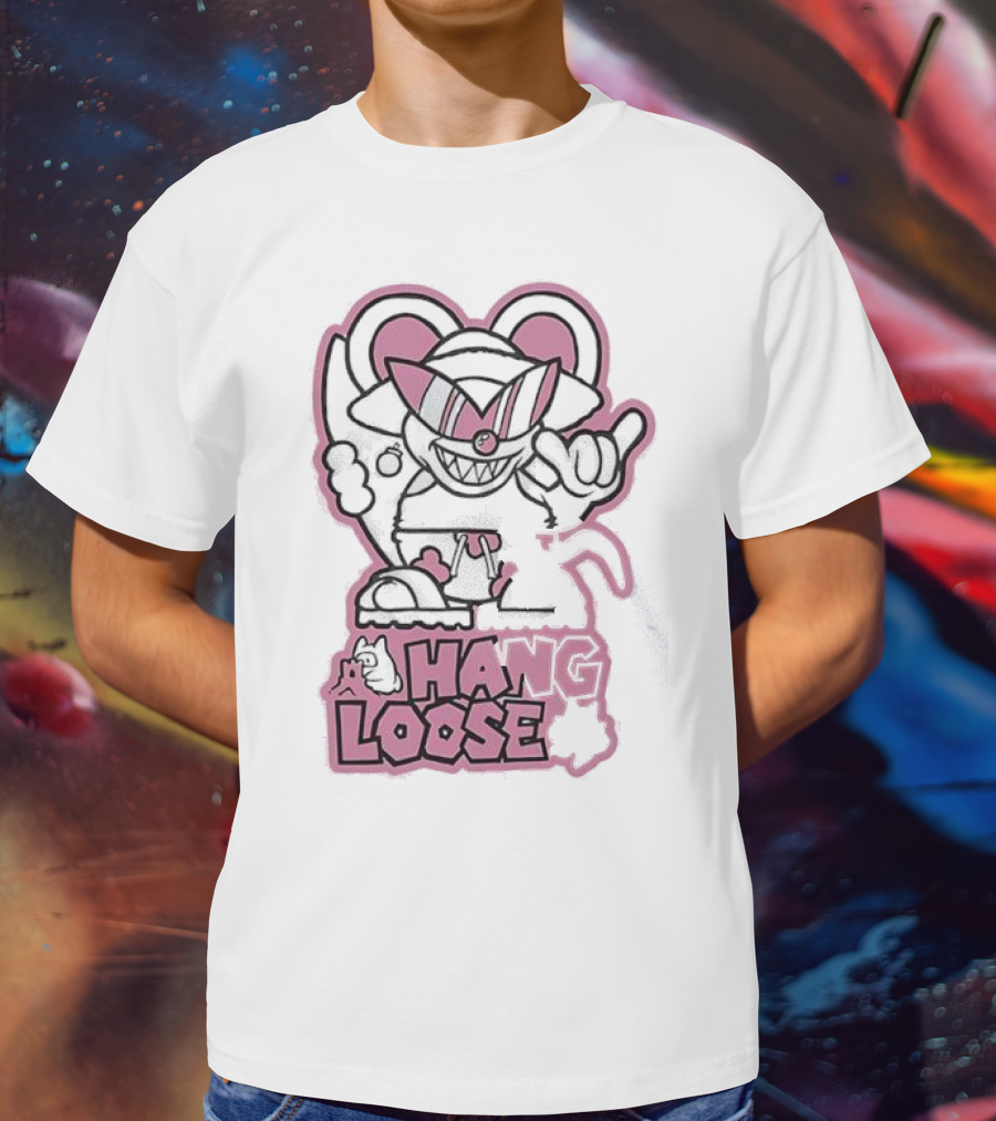 Coneyfest Hang Loose Retro Cartoon Mouse Hand Gesture T-Shirt