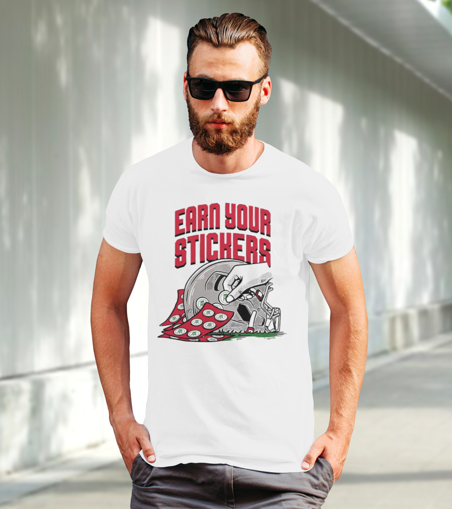 Ohio State Buckeyes Earn Your Stickers Helmet Skull Football T-Shirt