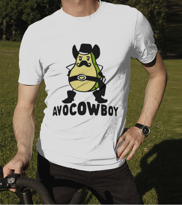 Avocowboy Avocado X Cowboy Character With Hat And Mustache T-Shirt