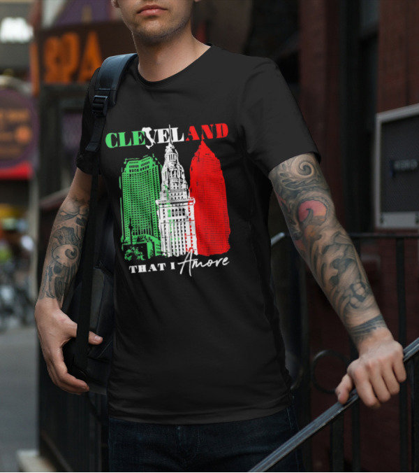 Cleveland That I Amore Italy Flag Skyline T-Shirt