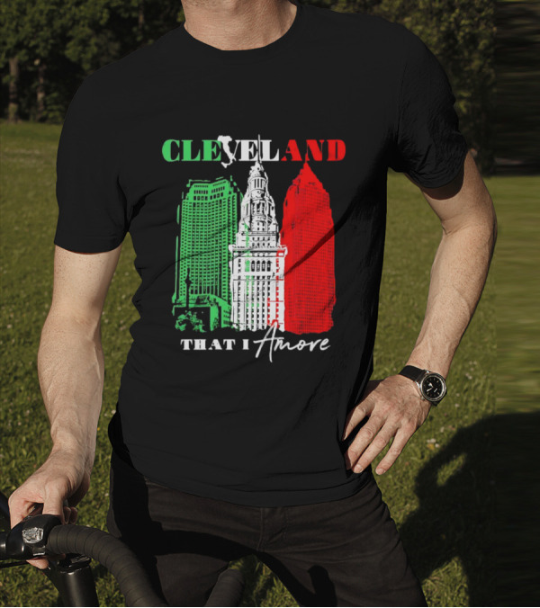 Cleveland That I Amore Italy Flag Skyline T-Shirt