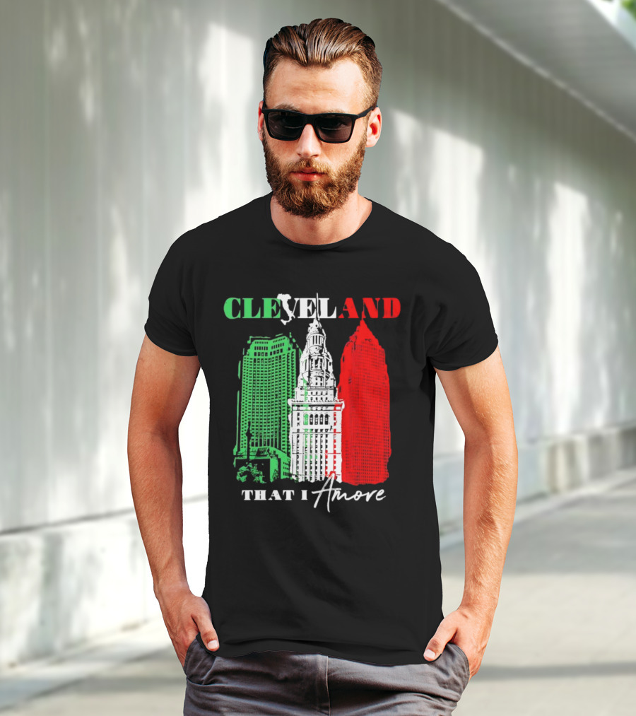 Cleveland That I Amore Italy Flag Skyline T-Shirt