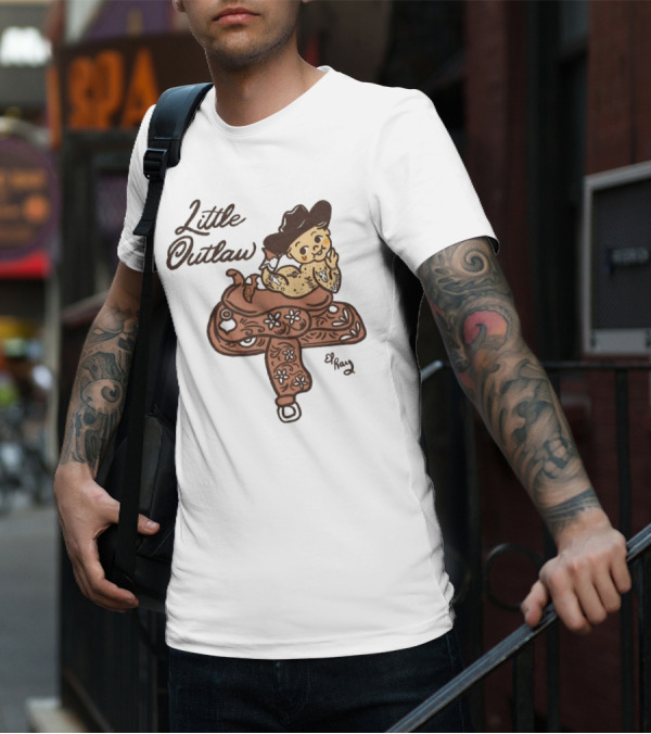 Kewpie Cowboy Little Outlaw Vintage Saddle Art By El Ren T-Shirt