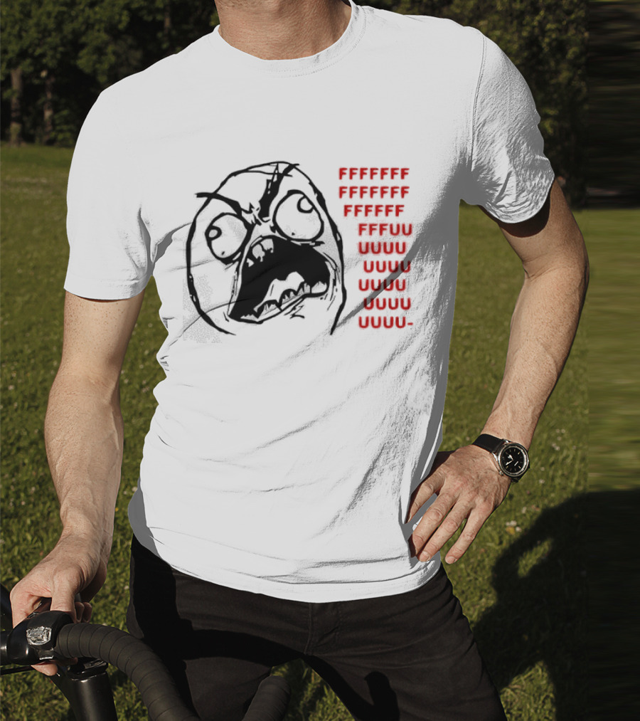 Rage Face Meme FFFFUUUUU Repeated Text T-Shirt