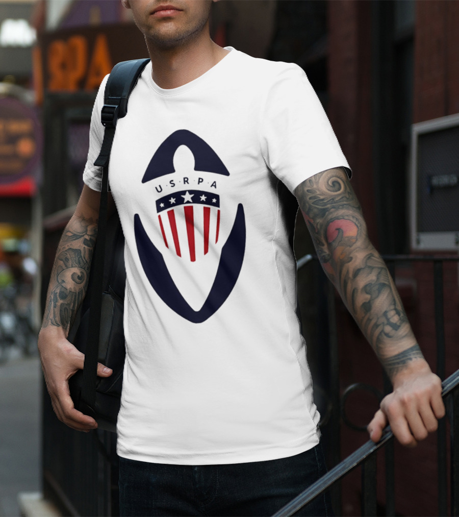 USRPA U.S. Rugby Players Association Red White And Blue Shield T-Shirt