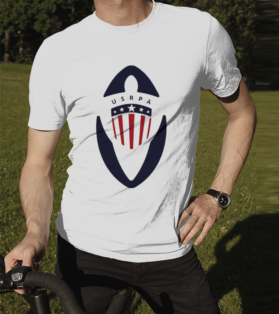USRPA U.S. Rugby Players Association Red White And Blue Shield T-Shirt