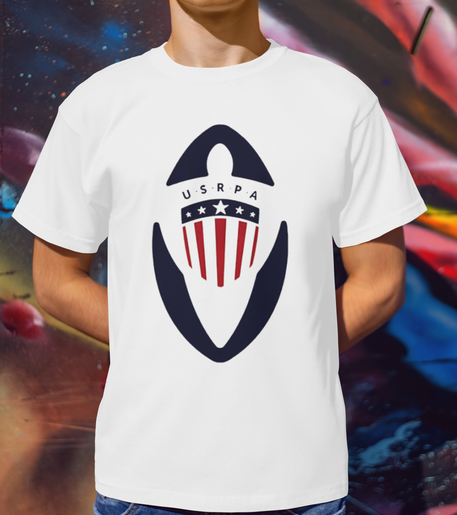 USRPA U.S. Rugby Players Association Red White And Blue Shield T-Shirt