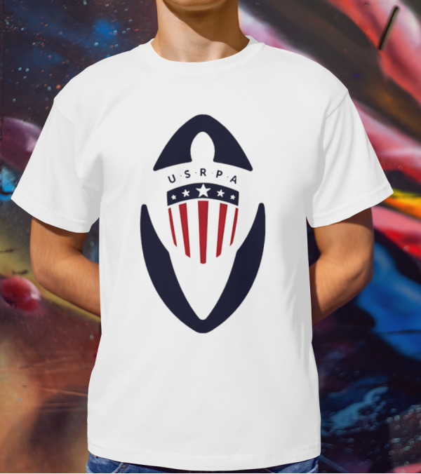 USRPA U.S. Rugby Players Association Red White And Blue Shield T-Shirt