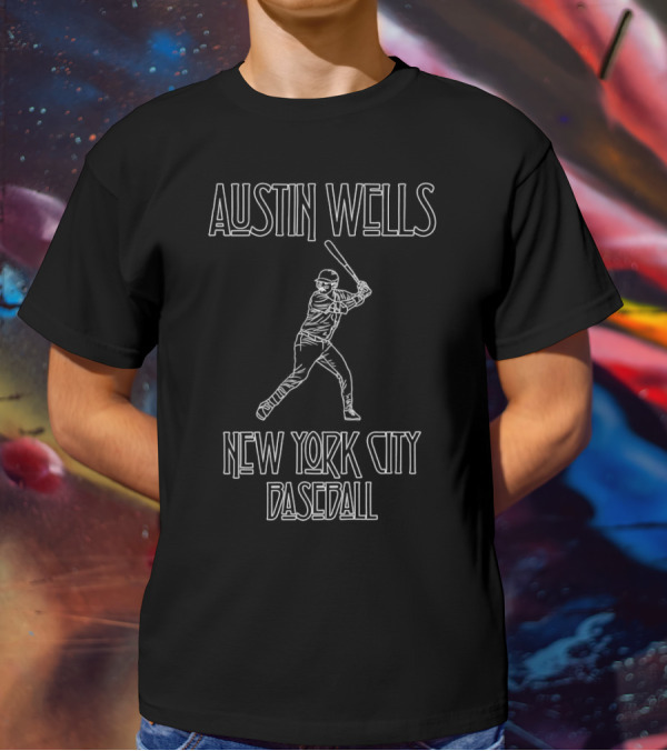 Austin Wells Baseball New York City Batter T-Shirt