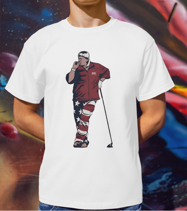 John Daly Sports Legend American Flag Pants Golf T-Shirt