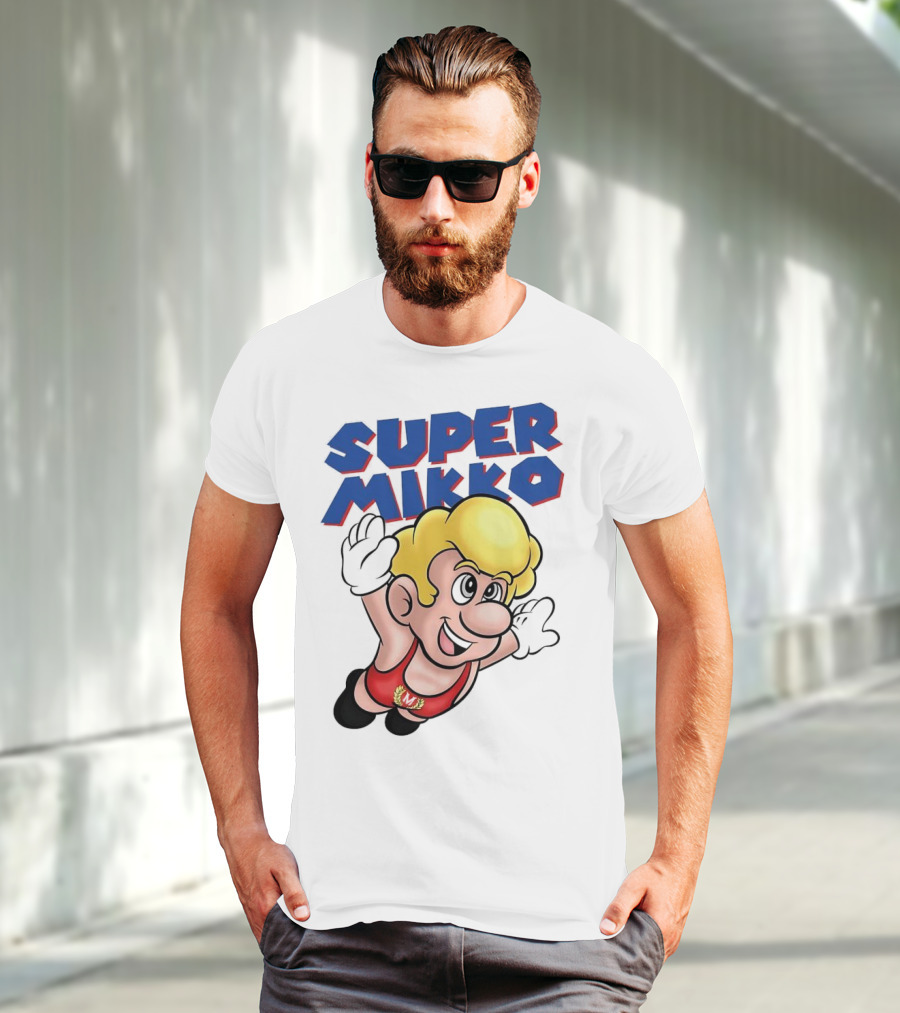 Super Mikko Flying Character Parody Super Mario Game T-Shirt