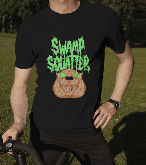 SWAMP SQUATTER GREEN MONSTER FACE T-Shirt
