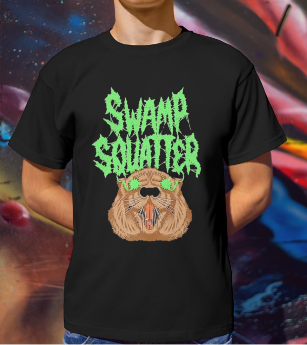 SWAMP SQUATTER GREEN MONSTER FACE T-Shirt