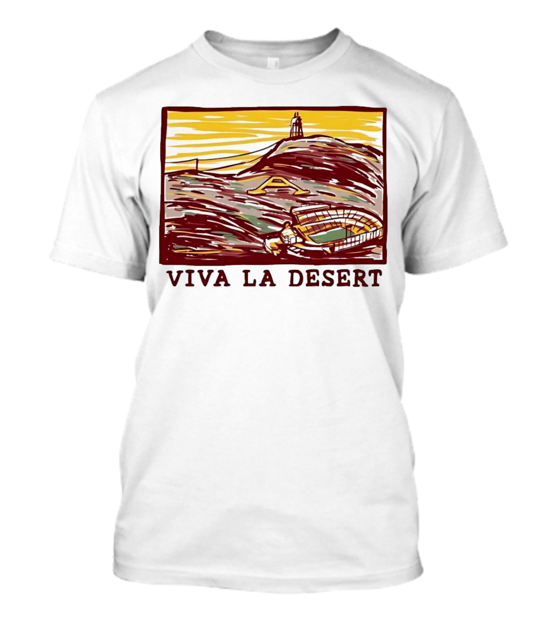 Viva La Desert Desert Stadium Arena Landmark Hilltop Stadium T-Shirt