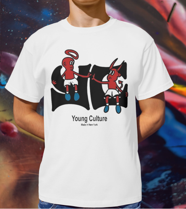 Young Culture Made In New York Best Buds Angel Devil Duo T-Shirt
