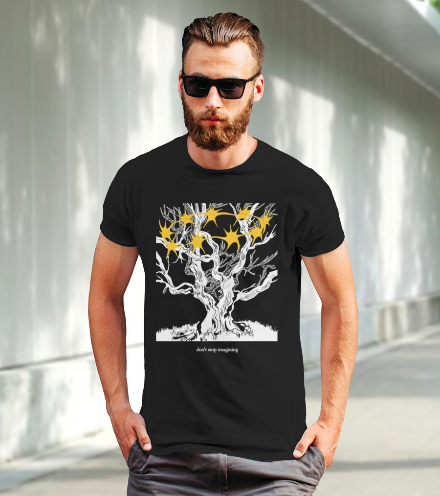 Don’t Stop Imagining Tree With Yellow Stars T-Shirt