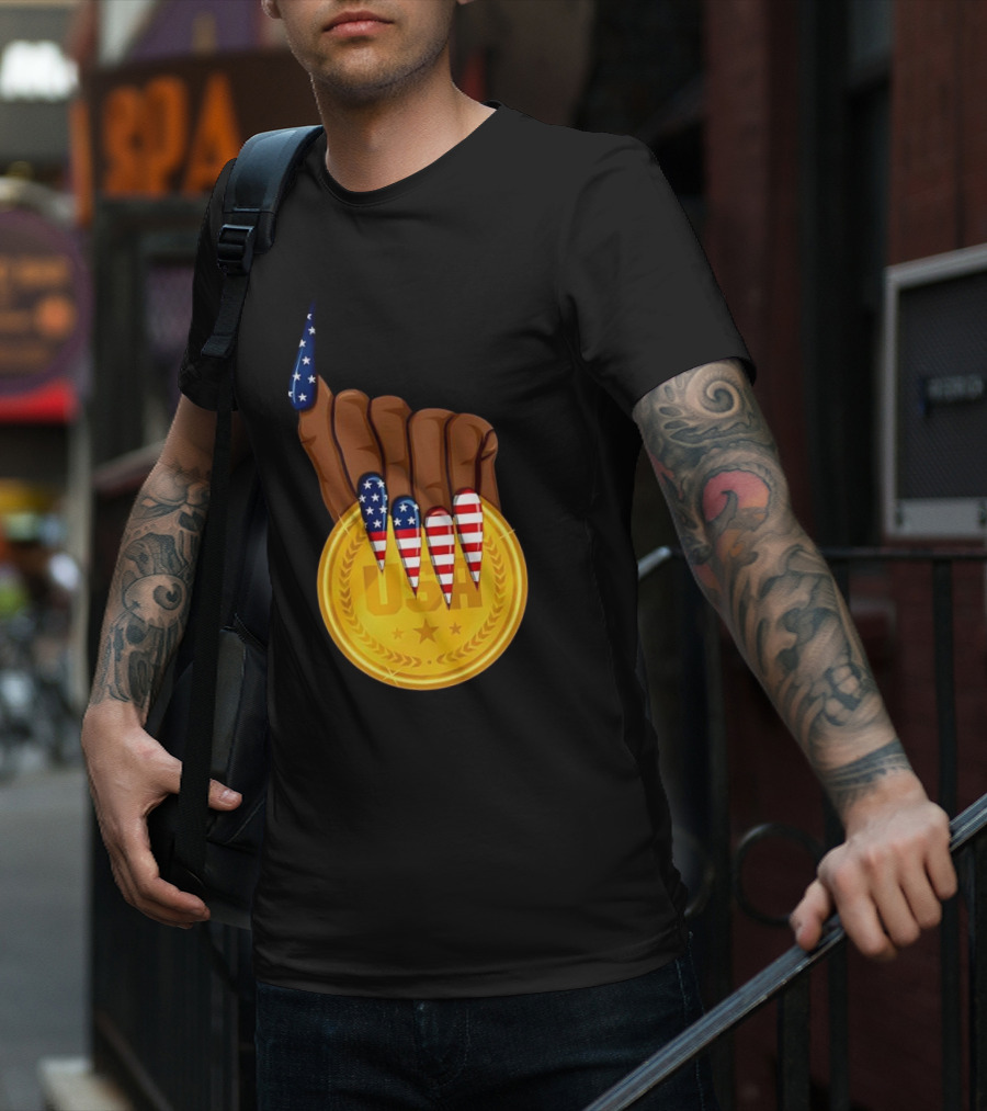 Gold Medal USA American Nails Sha’Carri Richardson T-Shirt