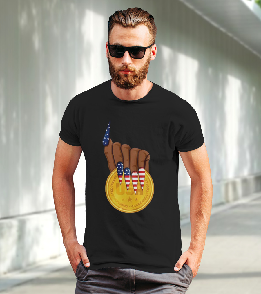 Gold Medal USA American Nails Sha’Carri Richardson T-Shirt