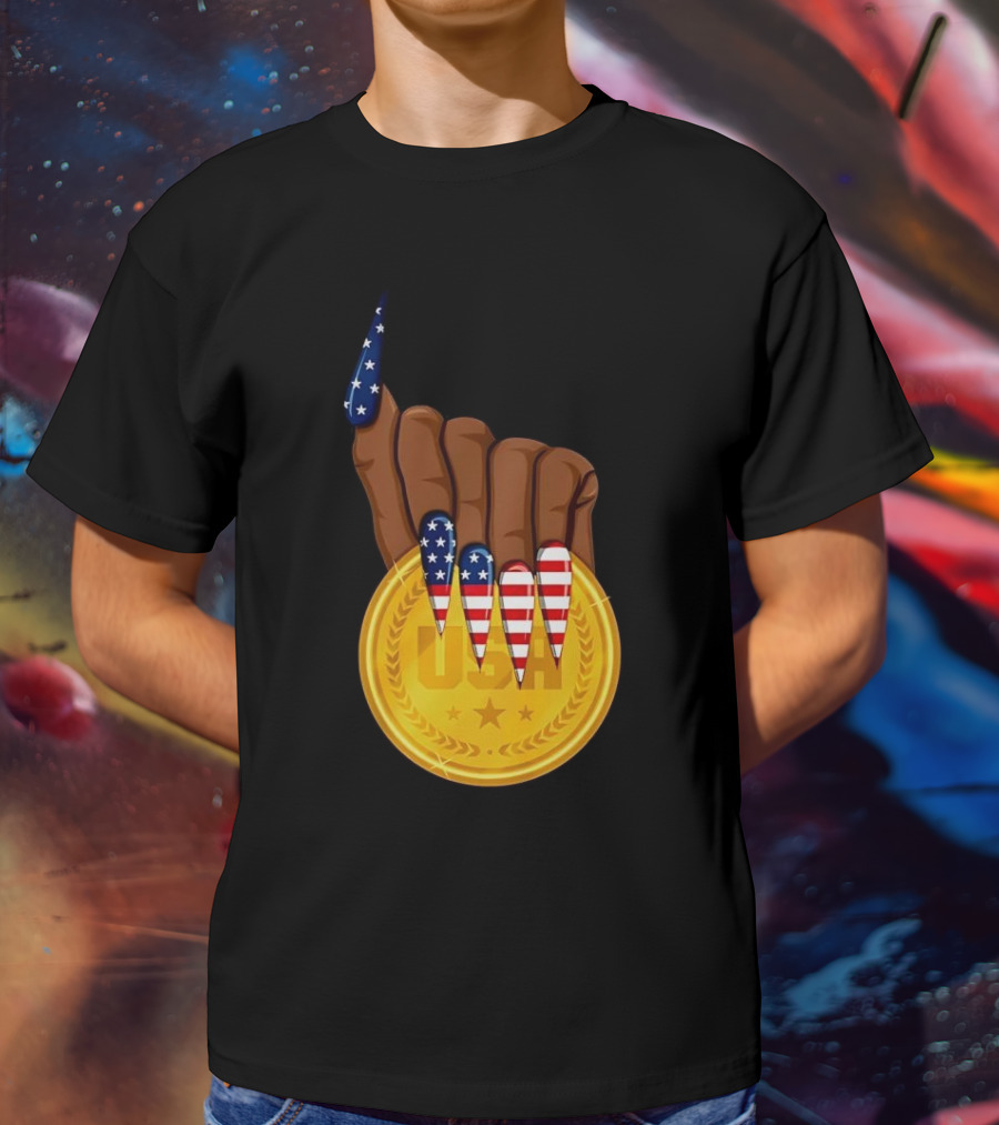 Gold Medal USA American Nails Sha’Carri Richardson T-Shirt