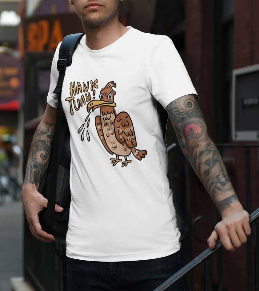 Hawk Tuah Tough Angry Bird With Spilled Ink T-Shirt