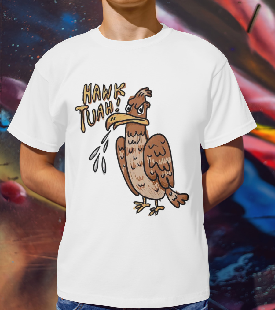Hawk Tuah Tough Angry Bird With Spilled Ink T-Shirt