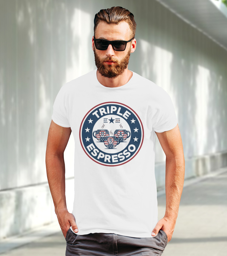 Triple Espresso USWNT American Flag Est T-Shirt