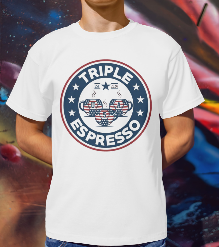 Triple Espresso USWNT American Flag Est T-Shirt