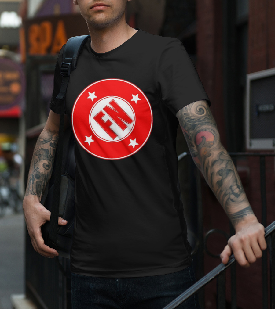 ALL FN Wrestling Red Circle Stars Shield T-Shirt