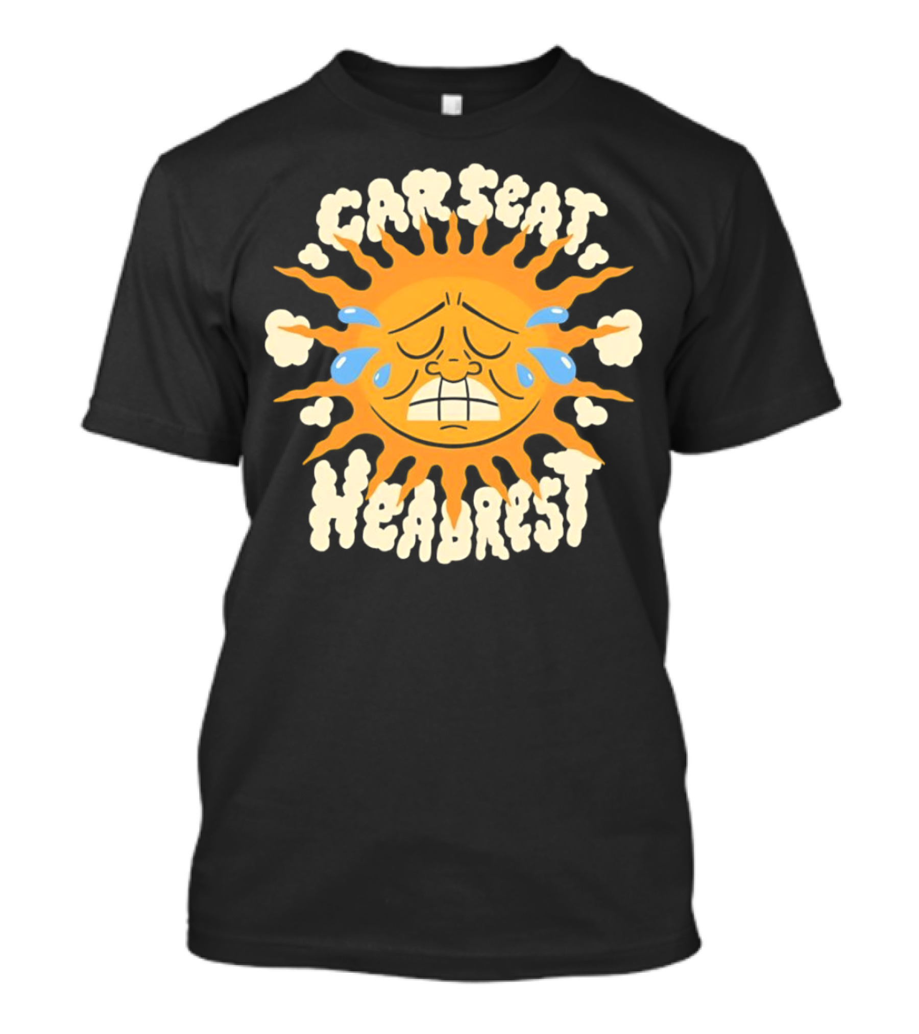 Car Seat Headrest Sun Crying Face T-Shirt