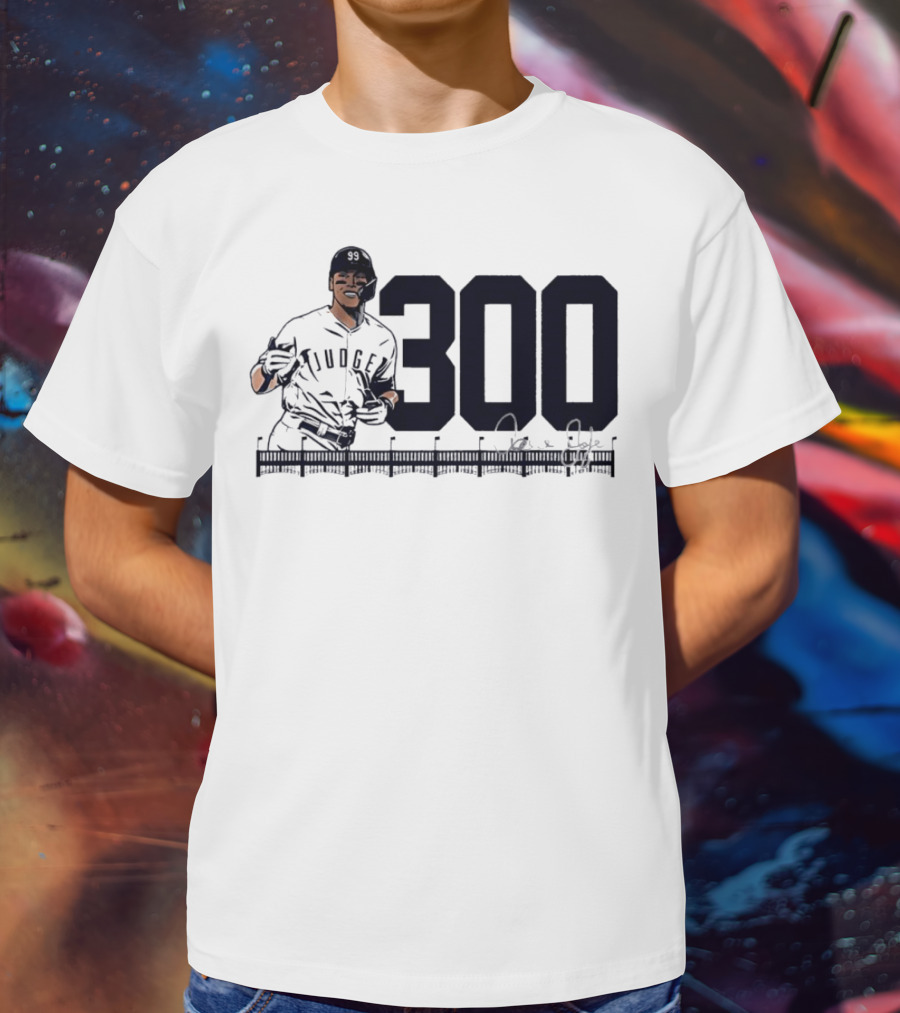 Aaron Judge 300 Career Home Runs Yankees Signature T-Shirt