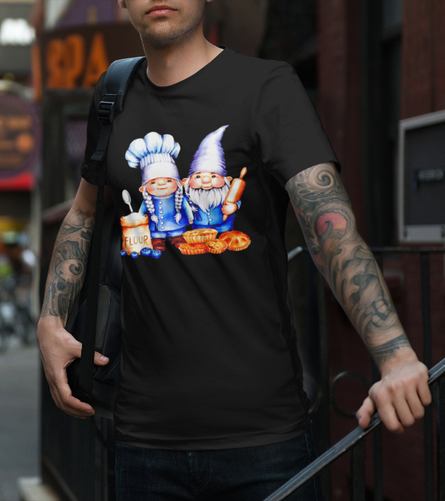 Adorable Baking Gnomes With Flour And Pastries T-Shirt