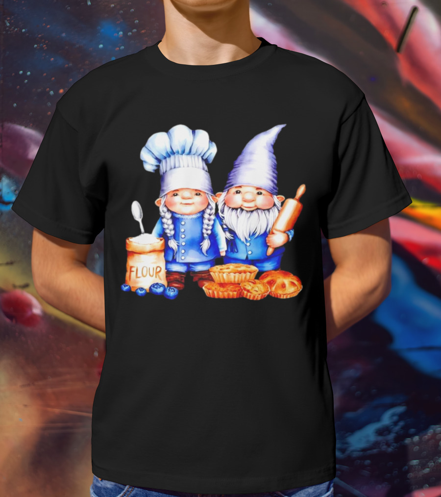Adorable Baking Gnomes With Flour And Pastries T-Shirt