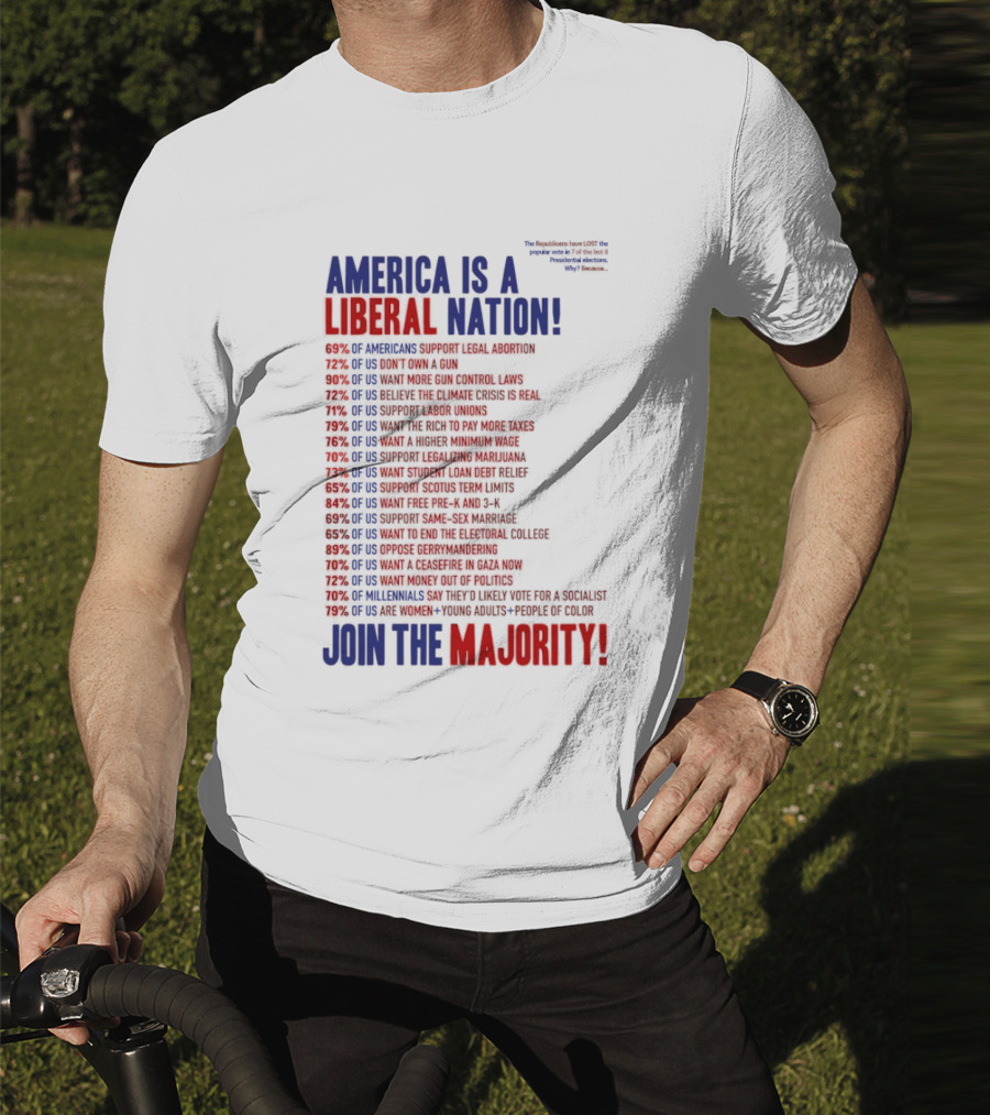 America Is A Liberal Nation 69% Of Americans Support Legal Abortion Join The Majority T-Shirt