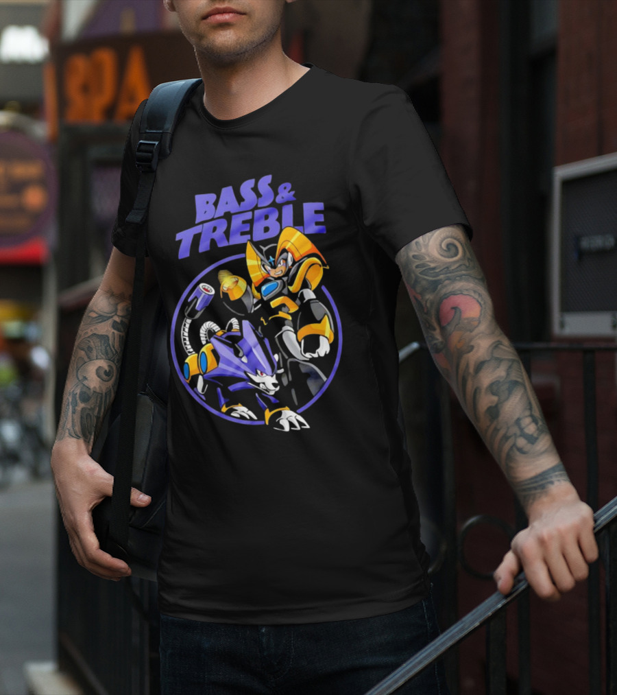 Bass And Treble Mega Man X Black Sabbath Crossover T-Shirt