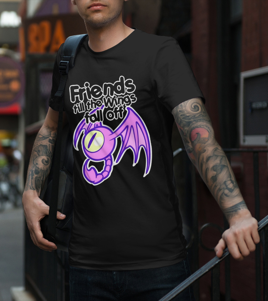 Friends Till The Wings Fall Off Purple Winged Creature T-Shirt