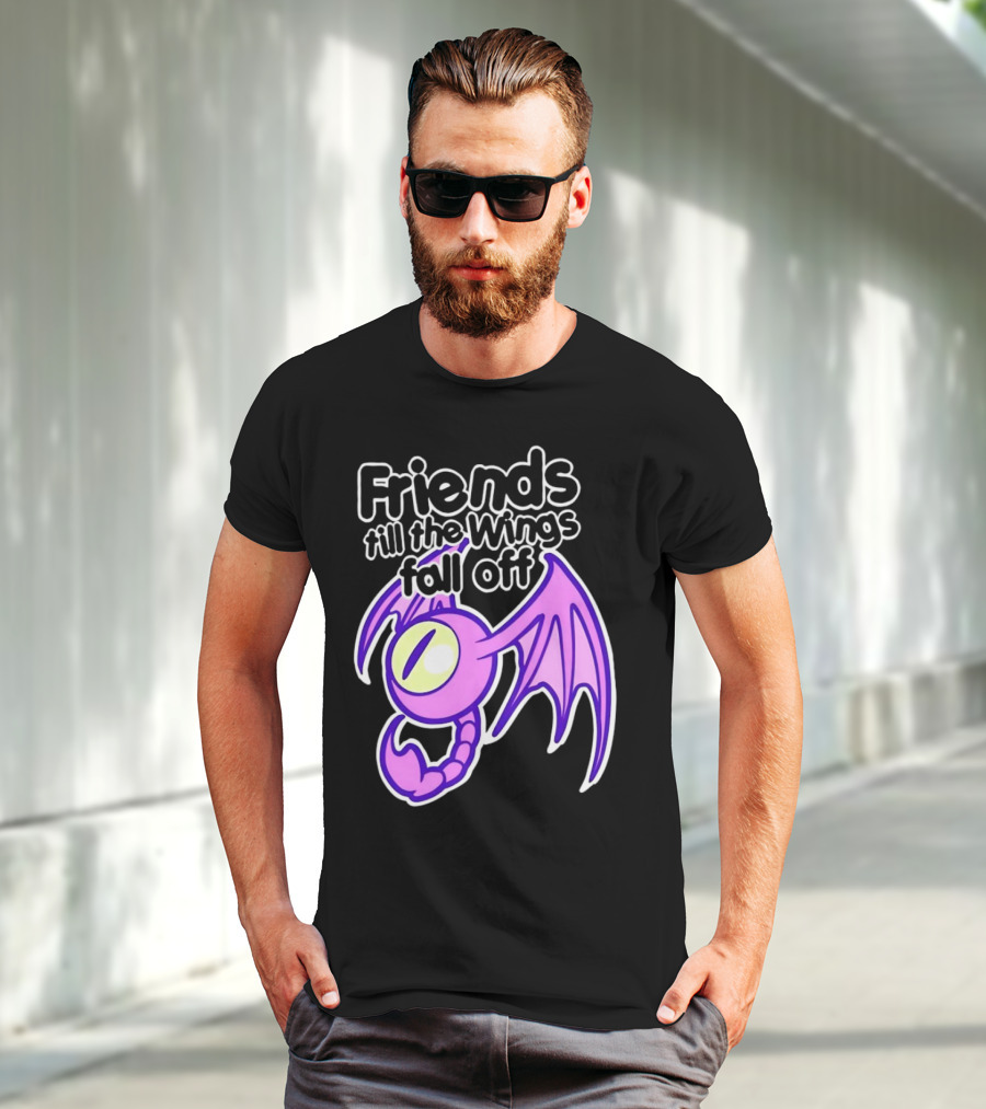 Friends Till The Wings Fall Off Purple Winged Creature T-Shirt