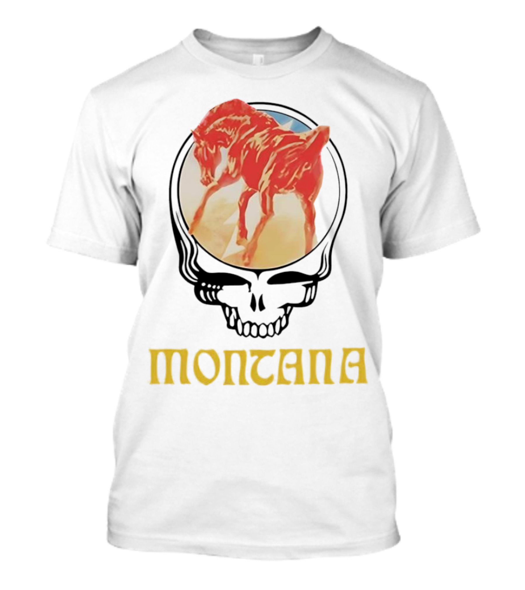 Montana Grateful Dead Skull With Horse T-Shirt