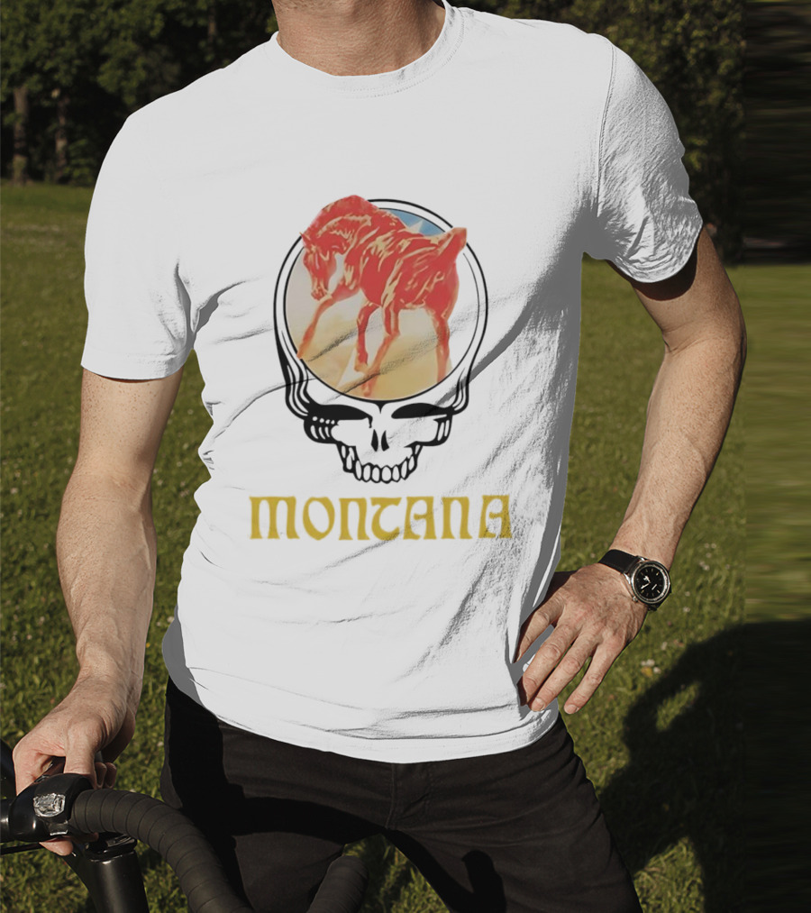 Montana Grateful Dead Skull With Horse T-Shirt