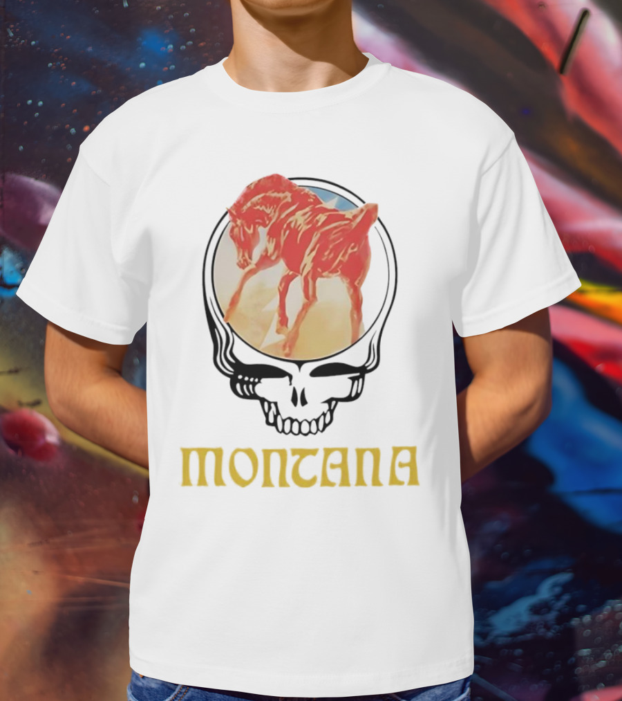 Montana Grateful Dead Skull With Horse T-Shirt