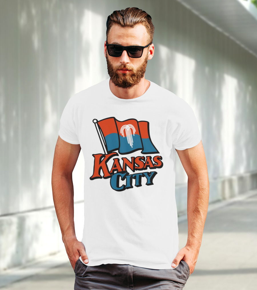 Kansas City Flag With Orange And Blue T-Shirt